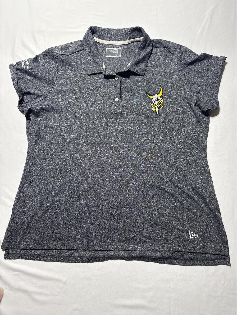 New Era Women’s XL Vikings Heathered Polo Shirt Football Fan Gear
